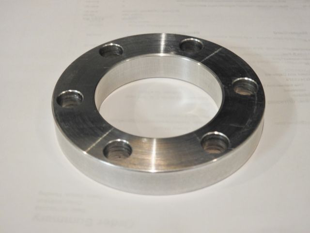 1/2"  (.500" ) Thick  6 bolt pulley spacer with NO Register for Crank Hubs